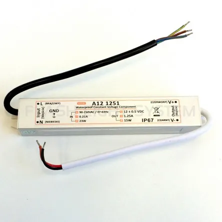 Zasilacz LED 12V/24V -15W  IP67