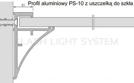 Profil do półki szklanej 10 mm
