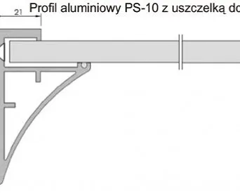 Profil do półki szklanej 10 mm