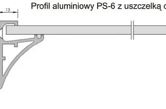 Profil do półki szklanej 6 mm