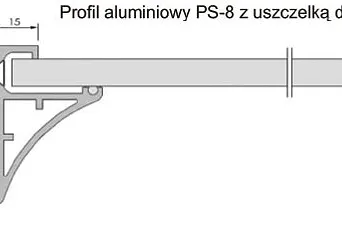 Profil do półki szklanej 8 mm